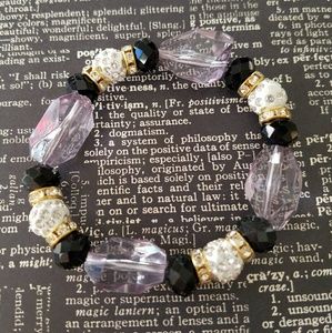 Black and clear stretch bracelet